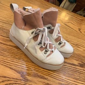 M4D3 Sierra High Top Suede Sneaker w/ fur, Blush Color, Size 9